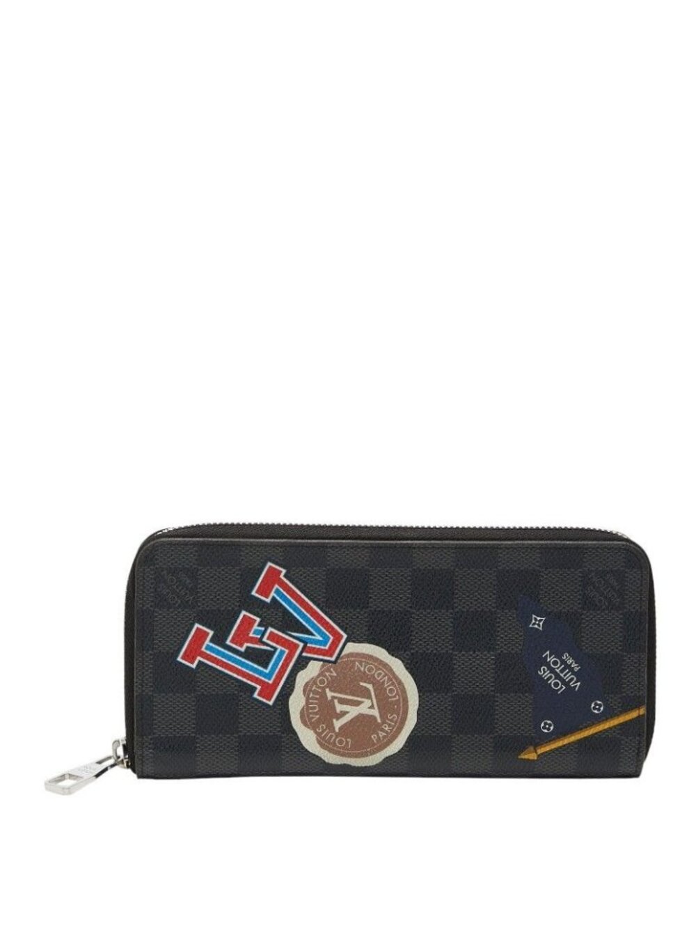Louis Vuitton Damier Graphite Stickers Zippy Wallet Vertical Zip Around Black